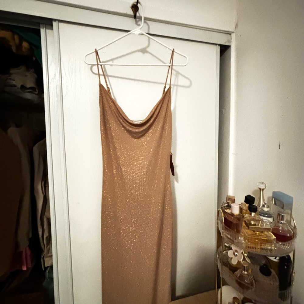 Shimmering Gold Slip Dress